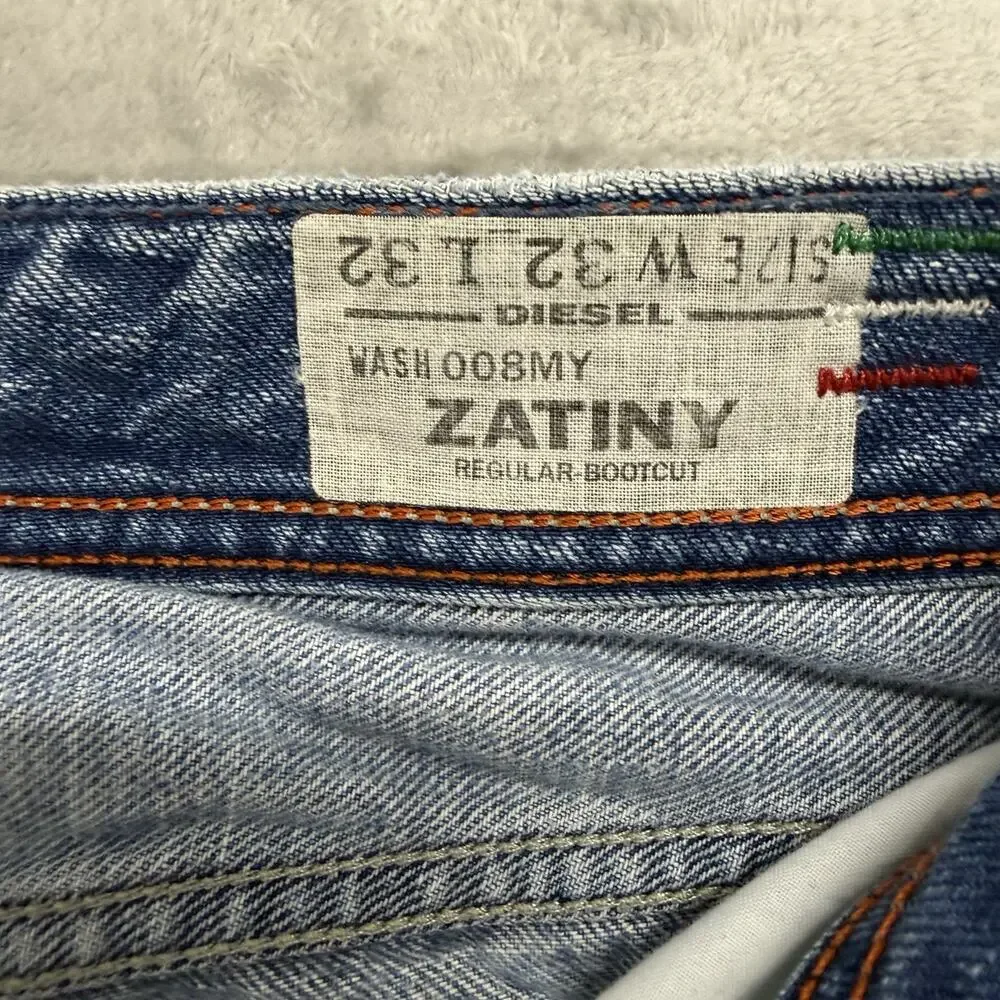 Diesel Zatiny Mens Jeans 32x32 *Fits 33x29 Blue Bootcut Button Fly Made in Italy